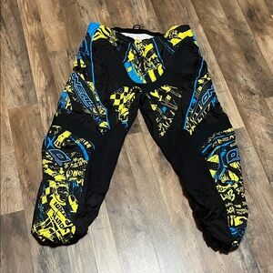 O'Neal Black and Yellow Men's Graphic Pants